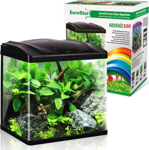Akdeniz 500 Siyah Akvaryum 4W Led 50X30X45 Cm