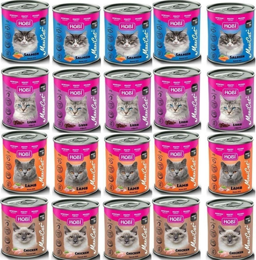 Hobi Karışık Kedi Konserve Kedi Maması Kedi Konservesi 405 Gr X 20 Adet