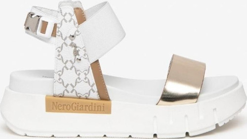 Kadın Sandalet E307841D NeroGiardini T.BRILL 6074 NAPPA PANDORA CORDA T.GIOVE BIANCO LOI 415-Platino