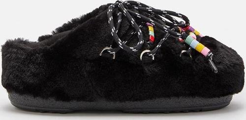 Kadın Terlik 80D1460250-N001 Moon Boot Mule Faux Fur Beads Black