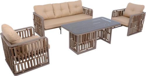 Talia | Rattan Bahçe Oturma Grubu | 3+1+1 Sehpalı Bahçe Takımı