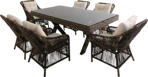 Bossa | Rattan Bahçe Masa Takımı | 100X200 6 Kişilik Bahçe Mobilyası