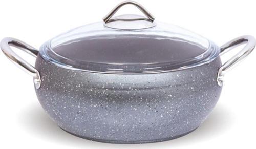 Granit Tombik Güveç Derin Tencere 20 Cm Gri