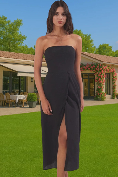 Straplez Maxi Plaj Elbisesi Çini Desenli Pamuklu Yazlık Modern Stil Yüksek Kalite Premium Kalite