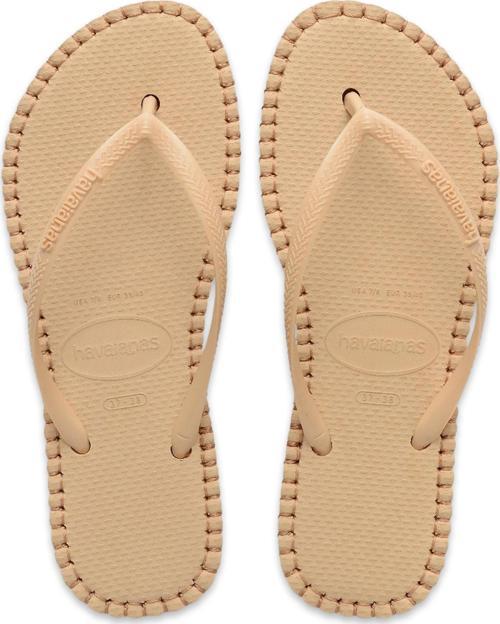 4149928 Slim Flatform Loop Parmak Arası Bej Kadın Terlik