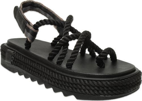 Ibiza Mid Platform Halat Siyah Kadın Sandalet