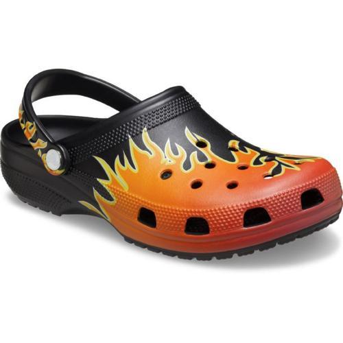 211004 Classic Flames Clog Siyah-Kırmızı Unisex Terlik