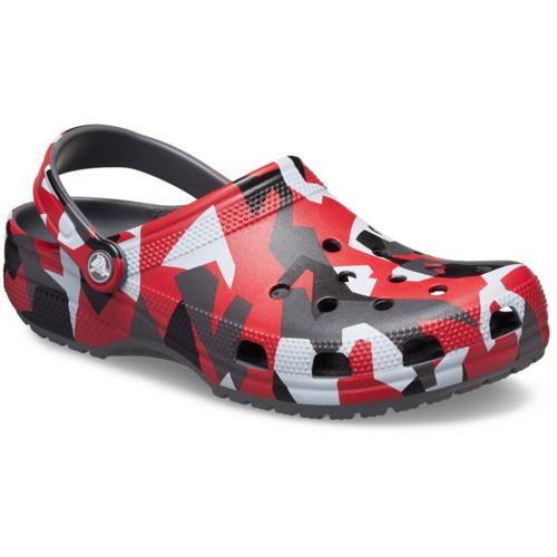 211009 Geo Camo Clog Kırmızı Unisex Terlik