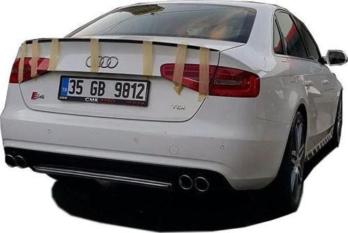 Audi A4 B8 Makyajlı 2012 - 2016 S4 Arka Tampon Eki - Difüzör (Plastik)(Boyasız)