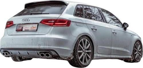 Audi A3 8V HB 2012 - 2016 S3 Arka Tampon Eki - Difüzör (Plastik)(Boyasız)
