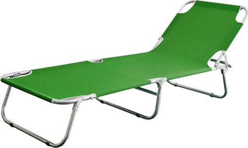 Yeşil Katlanır Şezlong Kampet Plaj Kamp Yatağı Yırtılmaz Kumaş, Paslanmaz Gövde (Ecm )