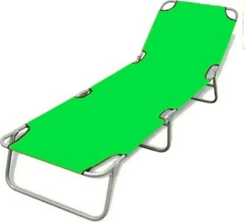 Ecm Açık Yeşil Katlanır Şezlong Kampet Plaj Kamp Yatağı Yırtılmaz Kumaş, Paslanmaz Gövde