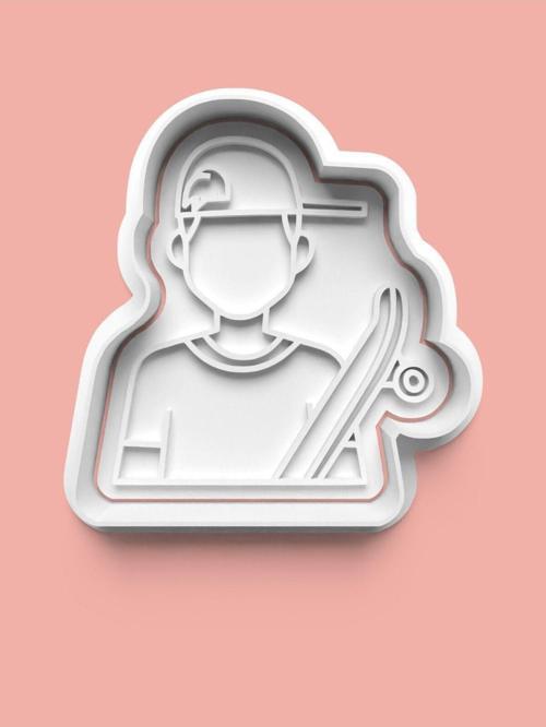 Kaykay Süren Çocuk Kurabiye Kalıbı Ve Şeker Hamuru Kalıbı