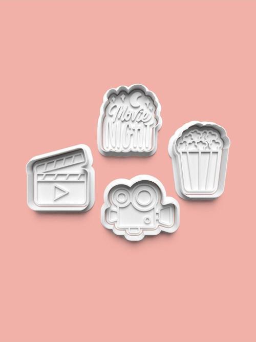 Film Keyfi Kurabiye Kalıbı Ve Şeker Hamuru Kalıbı 4'Lü Set