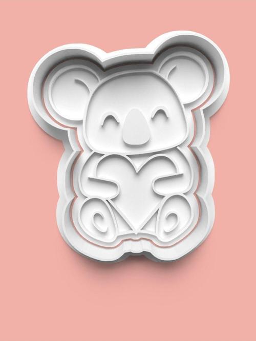 Sevimli Kalp Figürlü Koala Kurabiye Kalıbı Ve Şeker Hamuru Kalıbı