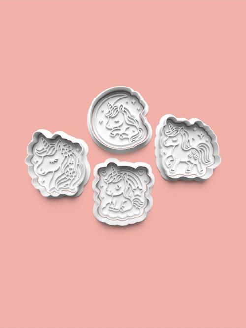 Unicorn Kurabiye Kalıbı Ve Şeker Hamuru Kalıbı 4'Lü Set