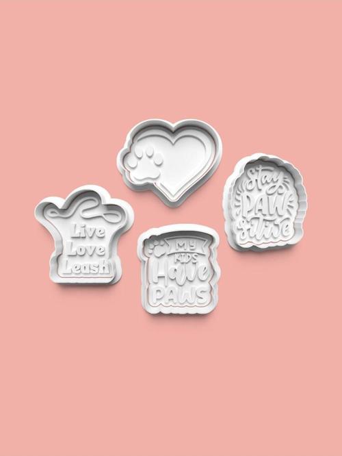 Köpek Aşkı Kurabiye Kalıbı Ve Şeker Hamuru Kalıbı 4'Lü Set