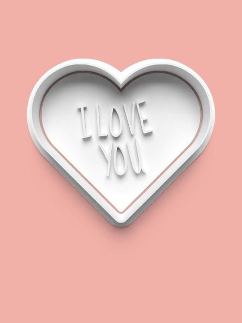 I Love You Kalp Kurabiye Kalıbı Ve Şeker Hamuru Kalıbı