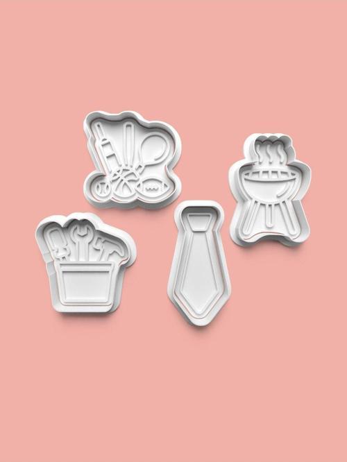 Baba Teması Kurabiye Kalıbı Ve Şeker Hamuru Kalıbı 4'Lü Set