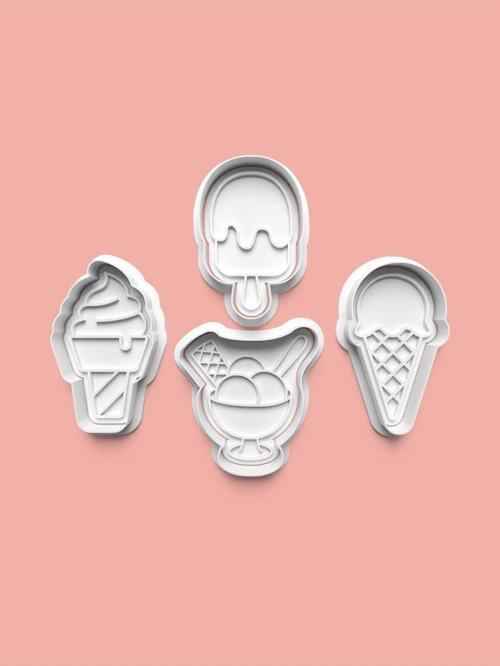 Dondurma Kurabiye Kalıbı Ve Şeker Hamuru Kalıbı 4'Lü Set