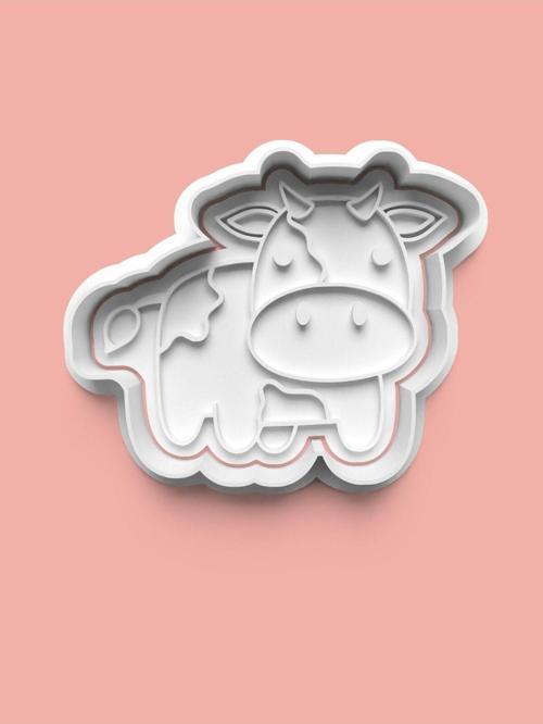 Sevimli İnek Figürü Kurabiye Kalıbı Ve Şeker Hamuru Kalıbı