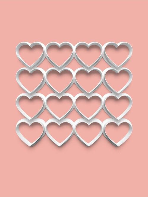 Çoklu Kesici Kalp Kurabiye Kalıbı Ve Şeker Hamuru Kalıbı 5 Cm