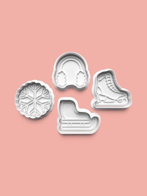 Kış Mevsimi Kurabiye Kalıbı Ve Şeker Hamuru Kalıbı 4'Lü Set