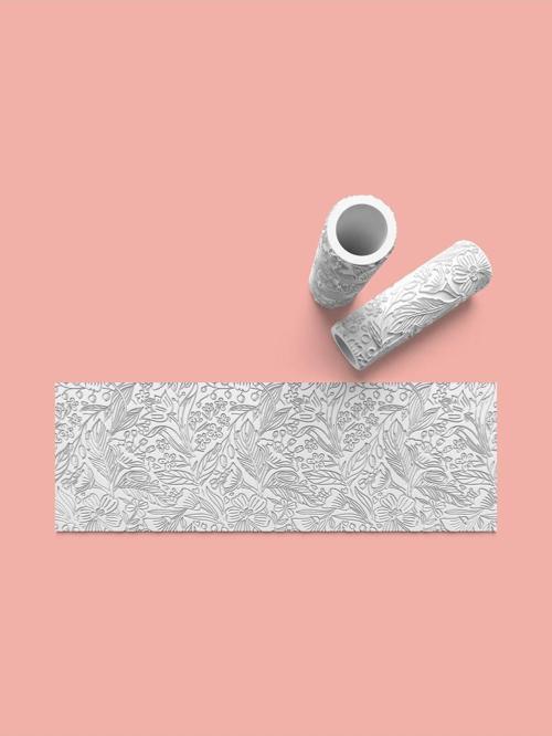 Hamur Seramik Polimer Kil Desen Verici Rulo Silindir 10 Cm Uzunluk 0642-1