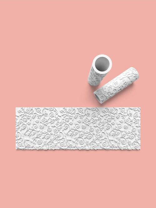 Hamur Seramik Polimer Kil Desen Verici Rulo Silindir 10 Cm Uzunluk 0642-6