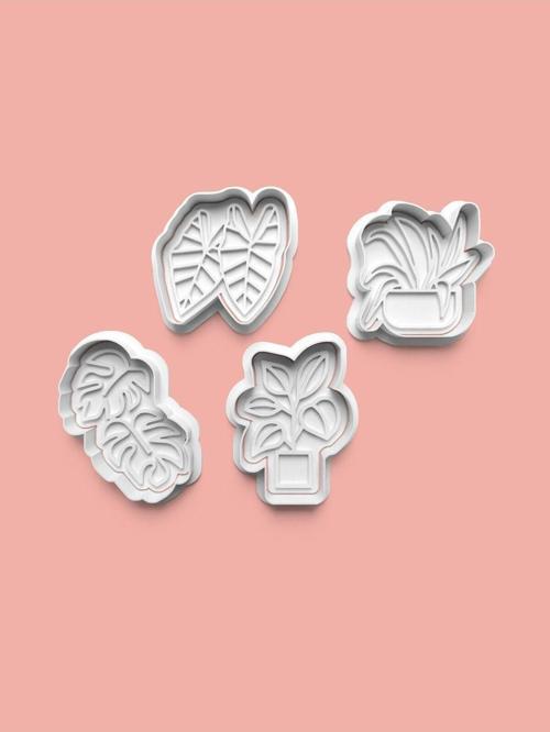 Oda Bitkileri Figürü Kurabiye Kalıbı Ve Şeker Hamuru Kalıbı 4'Lü Set