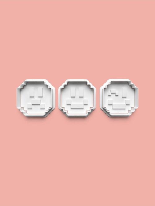 Pixel Figürleri Kurabiye Kalıbı Ve Şeker Hamuru Kalıbı 3'Lü Set