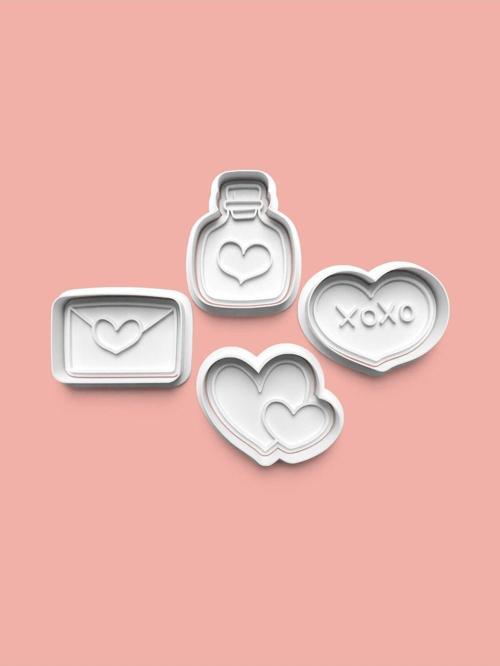 Sevgililer Günü Kurabiye Kalıbı Ve Şeker Hamuru Kalıbı 4'Lü Set