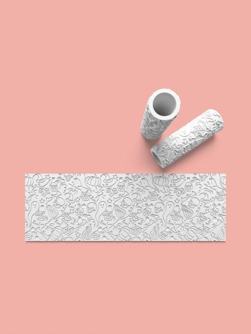 Hamur Seramik Polimer Kil Desen Verici Rulo Silindir 10 Cm Uzunluk 0703-5