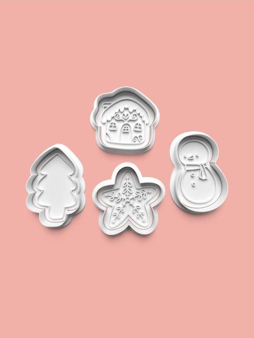 Kış Mevsimi Teması Kurabiye Kalıbı Ve Şeker Hamuru Kalıbı 4'Lü Set