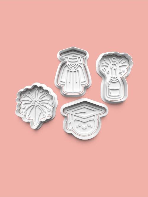 Mezuniyet Kurabiye Kalıbı 4'Lü Set