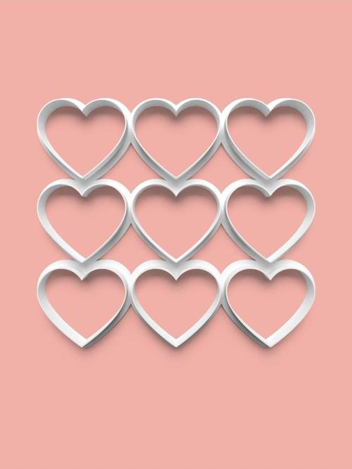Çoklu Kesici Kalp Kurabiye Kalıbı Ve Şeker Hamuru Kalıbı 6 Cm