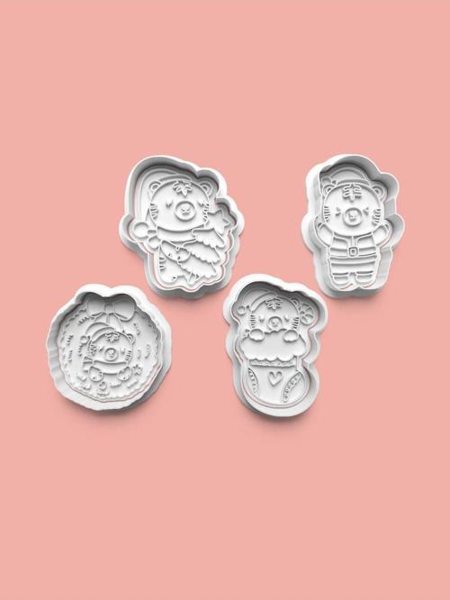 Sevimli Yavru Ayıcık Kurabiye Kalıbı Ve Şeker Hamuru Kalıbı 4'Lü Set