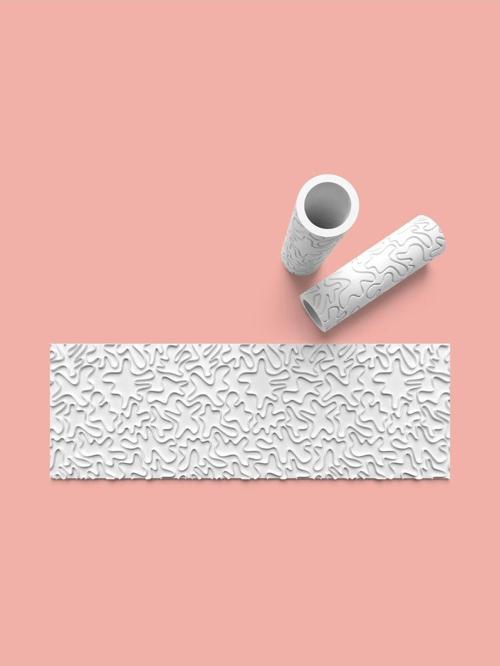 Hamur Seramik Polimer Kil Desen Verici Rulo Silindir 10 Cm Uzunluk 0681-2