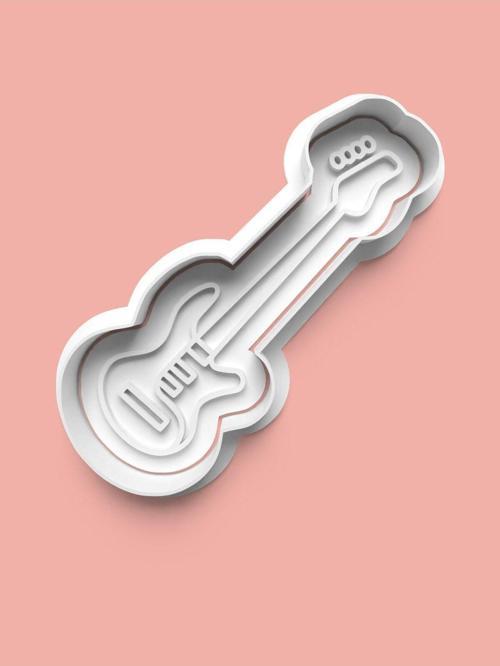 Gitar Figürü Kurabiye Kalıbı Ve Şeker Hamuru Kalıbı 0405-1