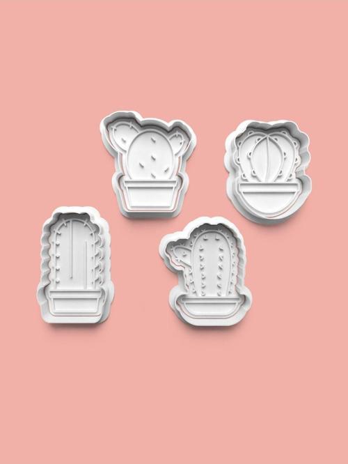 Kaktüs Çiçeği Kurabiye Kalıbı Ve Şeker Hamuru Kalıbı 4'Lü Set