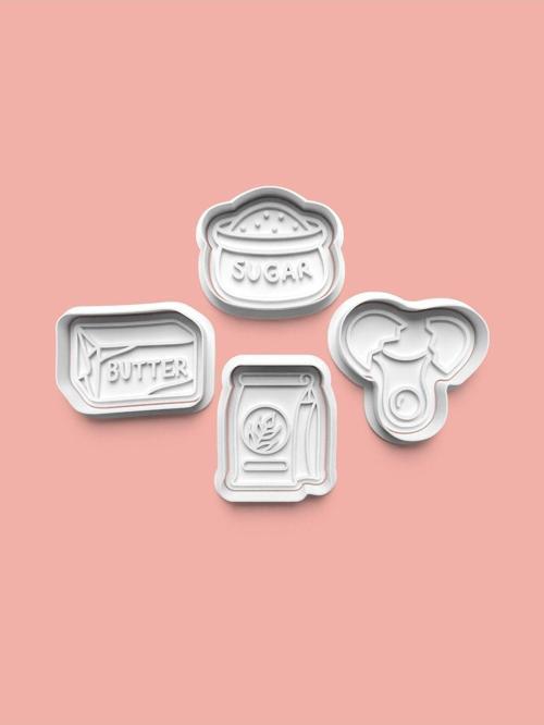 Yemek Pişirme Malzemesi Kalıbı Ve Şeker Hamuru Kalıbı 4'Lü Set