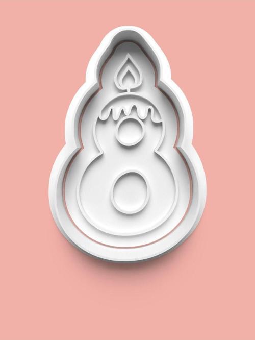 Mum Figürlü Sekiz Rakamı Kurabiye Kalıbı Ve Şeker Hamuru Kalıbı - 8 Numara