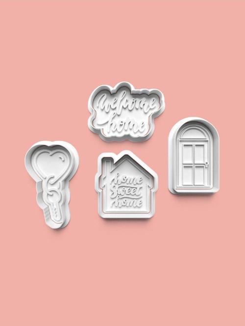 Home Sweet Home Kurabiye Kalıbı Ve Şeker Hamuru Kalıbı 4'Lü Set