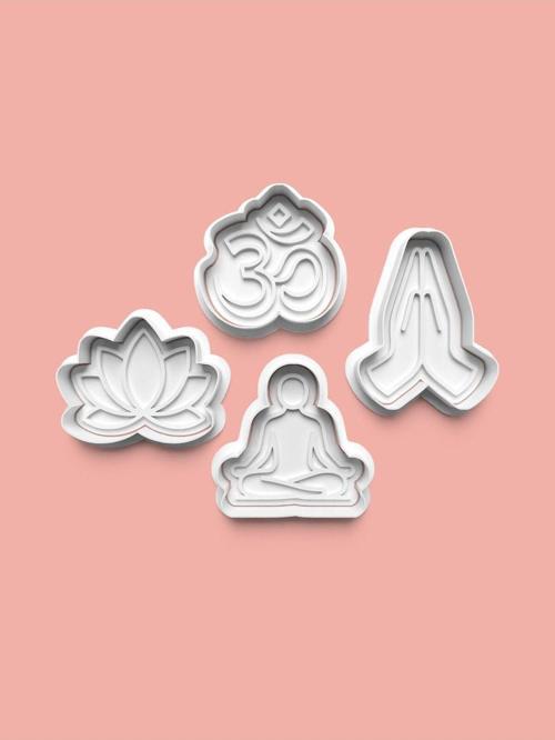 Yoga Teması Kurabiye Kalıbı Ve Şeker Hamuru Kalıbı 4'Lü Set