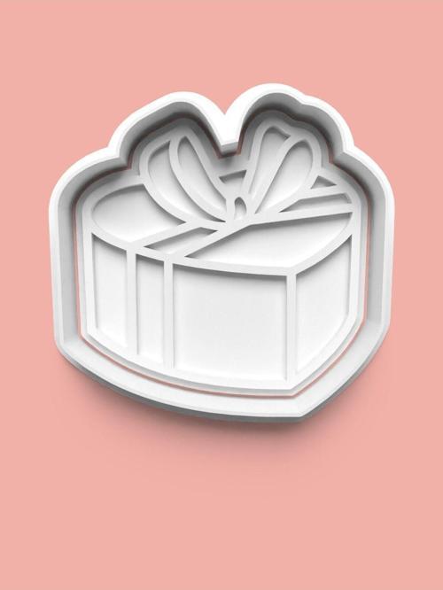 Kalpli Hediye Kutusu Kurabiye Kalıbı Ve Şeker Hamuru Kalıbı