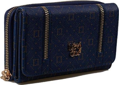 Levidor Lacivert Fermuar Detaylı Monogram Kadın Cüzdan