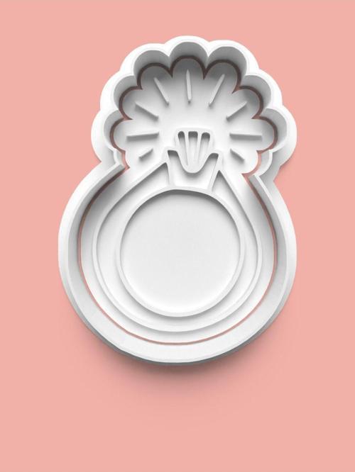 Düğün Nişan Tek Taş Yüzüğü Kurabiye Kalıbı Ve Şeker Hamuru Kalıbı