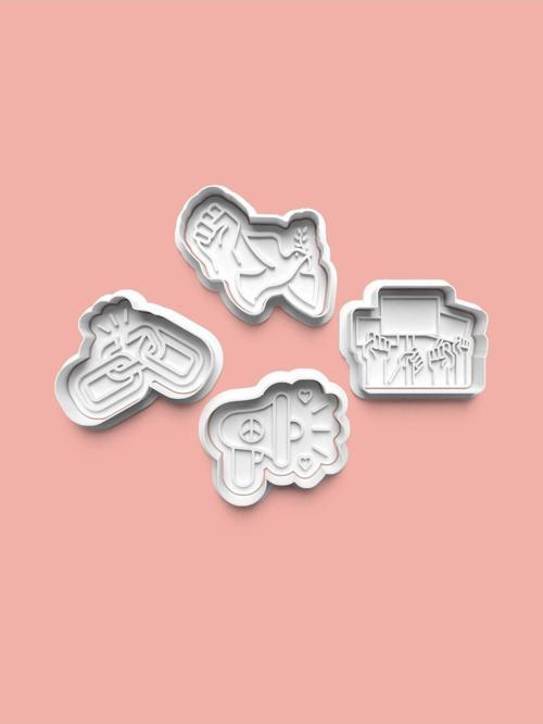 Barış Kurabiye Kalıbı Ve Şeker Hamuru Kalıbı 4'Lü Set