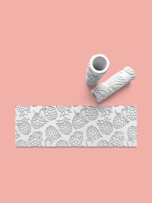 Hamur Seramik Polimer Kil Desen Verici Rulo Silindir 10 Cm Uzunluk 0620-7