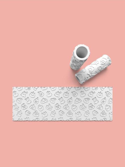 Hamur Seramik Polimer Kil Desen Verici Rulo Silindir 10 Cm Uzunluk 0703-7